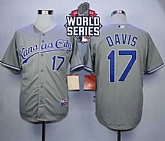 Kansas City Royals #17 Wade Davis Gray Cool Base 2015 World Series Patch Stitched MLB Jersey,baseball caps,new era cap wholesale,wholesale hats